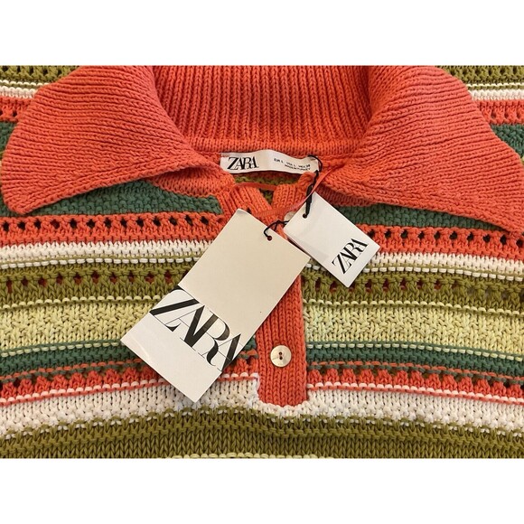 ZARA boho chic festival crochet mini dress with pockets Size Large NWT - Picture 6 of 13